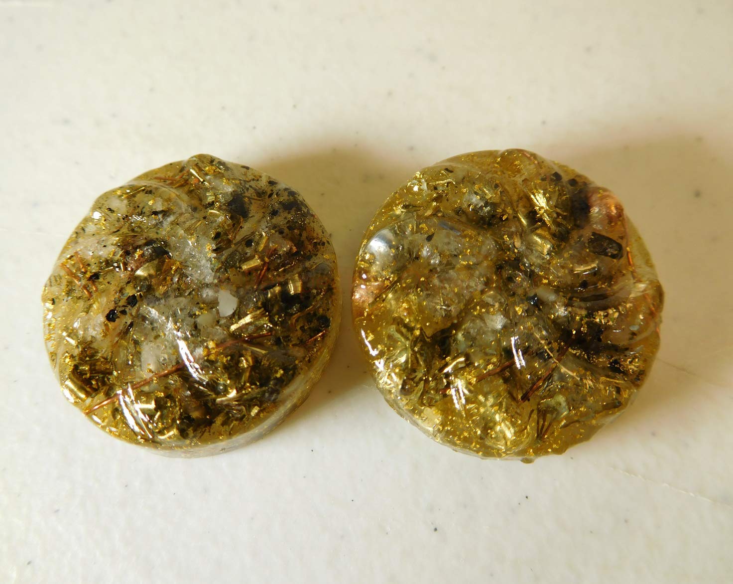 Mini Spiral 2 Prosperity 24K Gold Orgone Generator Energy Accumulator Perfect Gifting Tool! Made 7.83Hz/432Hz/528Hz Frequency with OM Chants Many Beautiful Ingredients!