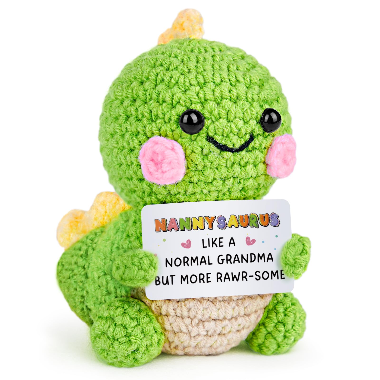 AceThrills Nanny Gifts, Nanny Birthday Gifts - Handmade Crochet Funny Cute Dinosaur Nannysaurus, Gift for Nanny from Grandchildren on Mother's Day Birthday Christmas
