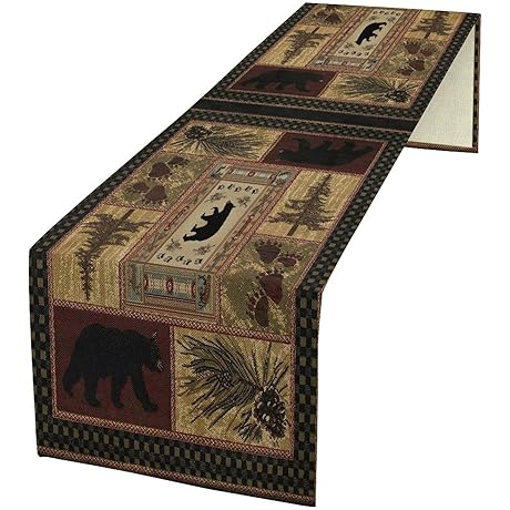 Rustic Bear Table Runner for the Perfect Cabin Ambiance