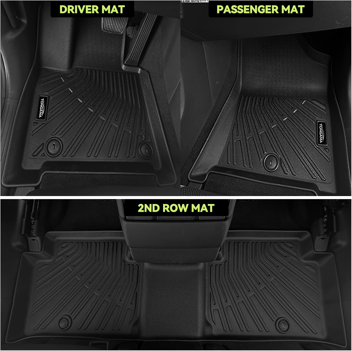 Tongama-Floor Mats for 1997-2006 Jeep Wrangler TJ, All Weather TPE Floor Liners Protectors for Jeep Wrangler TJ Interior Accessories