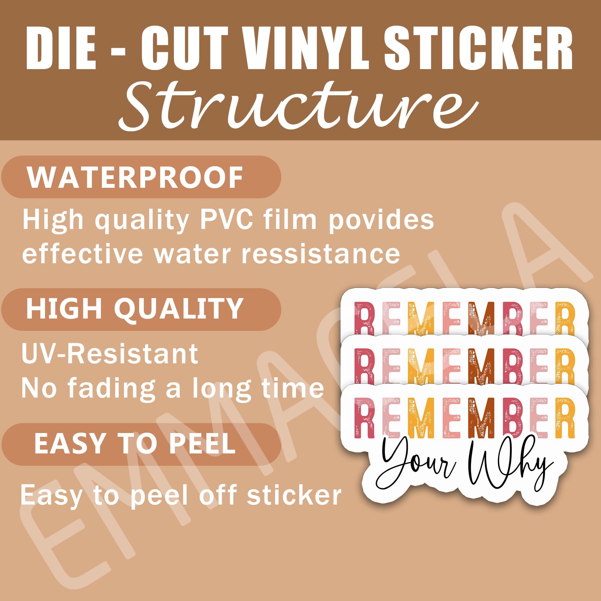 (3 pezzi) Remember Your Why Sticker, adesivo in vinile per la consapevolezza della salute mentale, citazioni motivazionali, citazioni ispiratrici, adesivi in vinile impermeabili, per decorare libri,