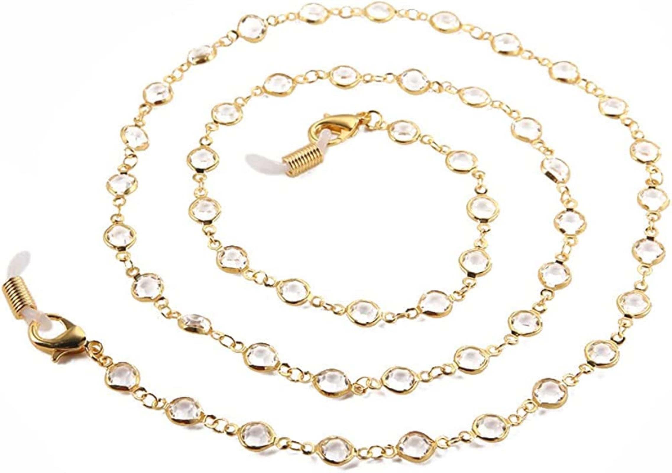 REVAHI Cadena ed Cadena de Cuello de Mujer para Gafas de Sol Cadenas de Soporte de Gafas Cordón Cordón de anteojos Correa Cuerda