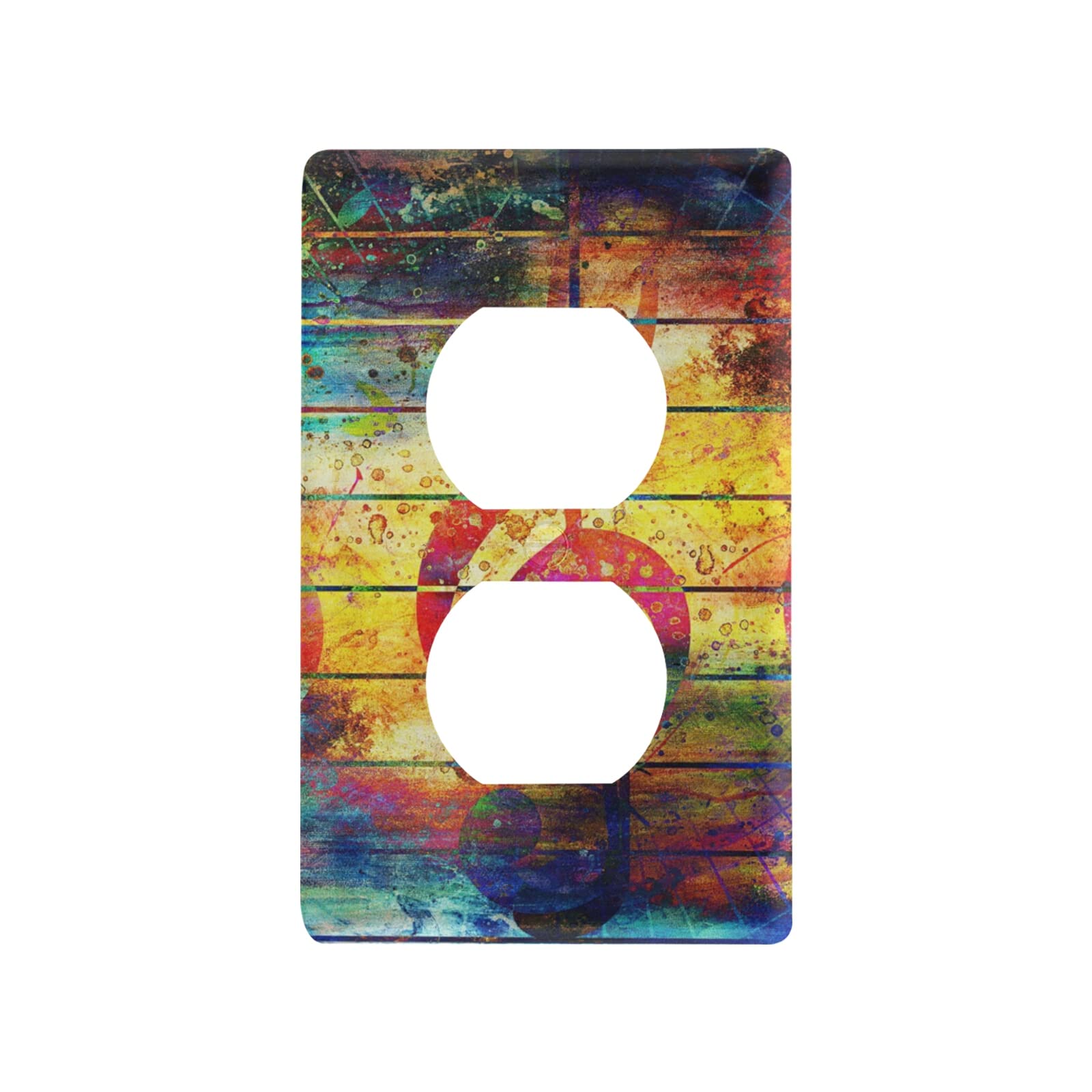 Music Notes Light Switch Cover Decorative Receptacle Outlet Wall Plate Guard Plastic Outlet Covers for Home Decor Room Office (Duplex Outlets Cover)