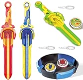 Battling Toys Set for 8-12 with Detachable Stadium&comma; 3PCS Spinning Tops & Sword Launchers&comma; Metal Spinning top for Boys Girls Age 5&plus;&comma; Lightning Leopard Battle Set