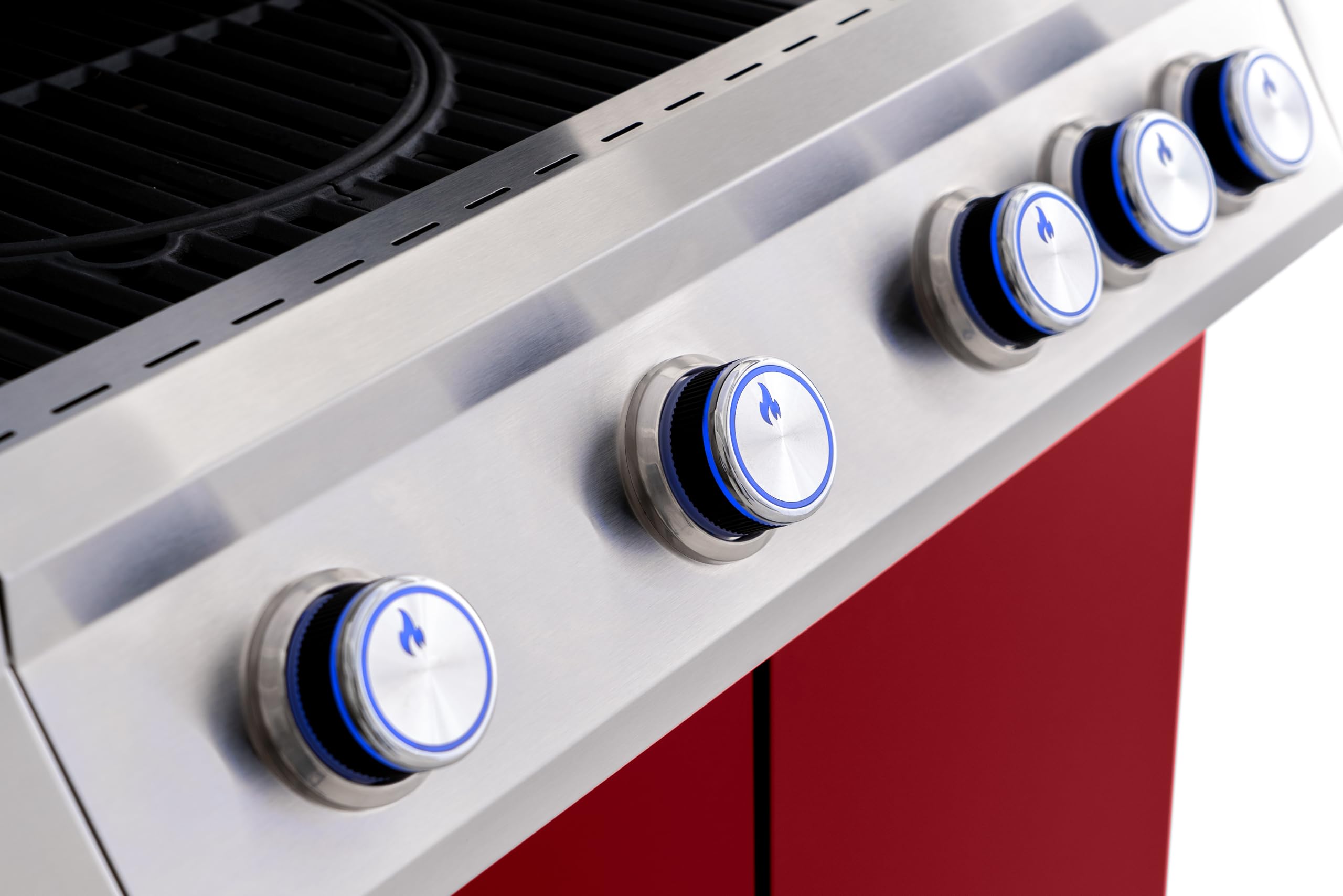 Tarrington House Barbecue a Gas Paxton, Acciaio/Acciaio Inox, 4 Bruciatori + 1 Fornello, Tavolino Laterale, Termometro, 4 Ruote, Rosso