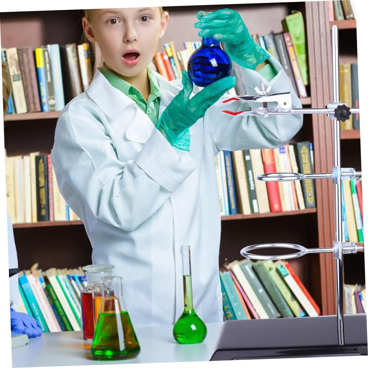 Cabilock Marco De Hierro Soporte De Laboratorio Material Metálico De Laboratorio Abrazadera Para Matraces Soporte Para Embudo Para Química Mesa