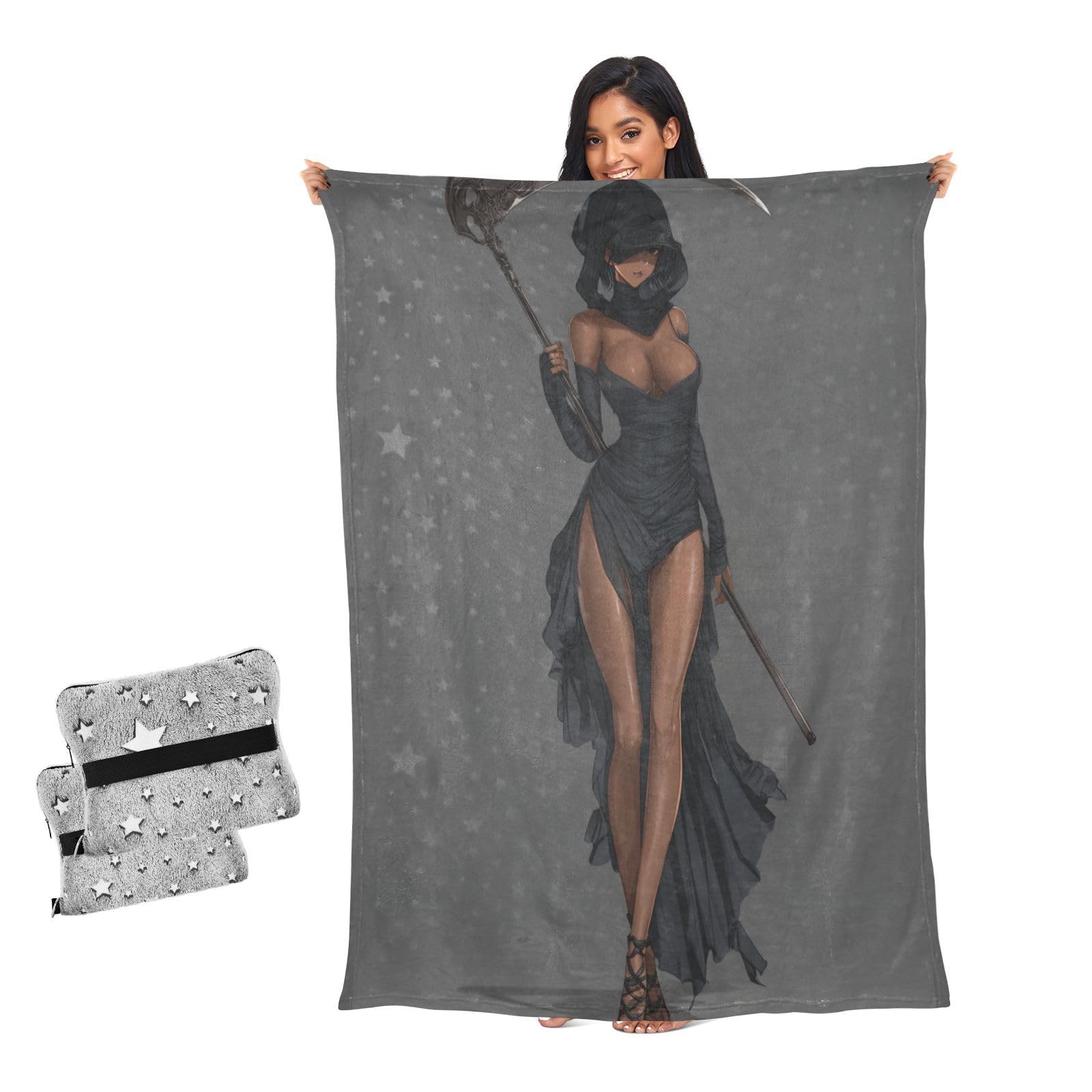 Couverture faucheuse foncée plaid canapé doux contre le froid