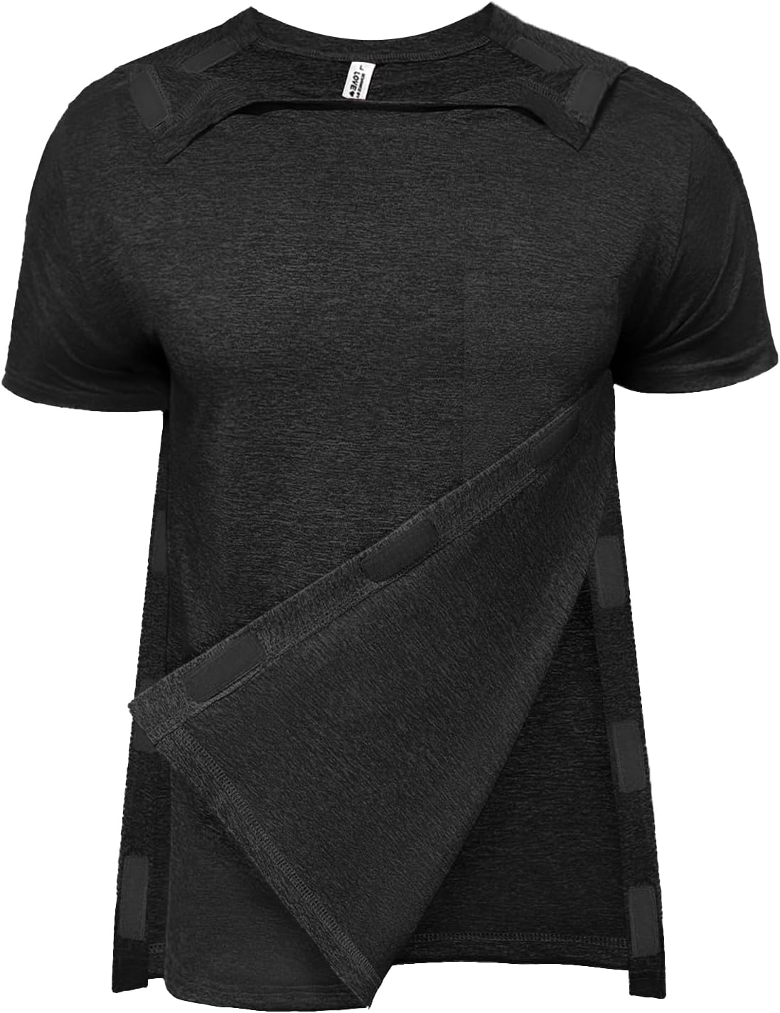 Unisex Post Shoulder Surgery Shirts for Women with All Access Stick On Fasteners Recovery Tear Away Chemo Clothing