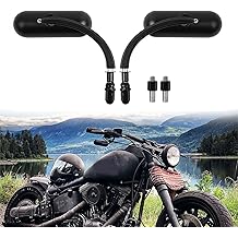 Black 8mm 10mm Motorcycle Mini Oval Rearview Mirrors For Dyna Softail Touring Sportster 883 1200 Electra Glide Cruisers Choppers