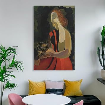 Alexandra Exter Woman with Birds Art Poster Mural Canvas Wall Art Prints Poster Gifts Photo Picture Painting Posters Room Decor Home Decorative 20x30inch(50x75cm)