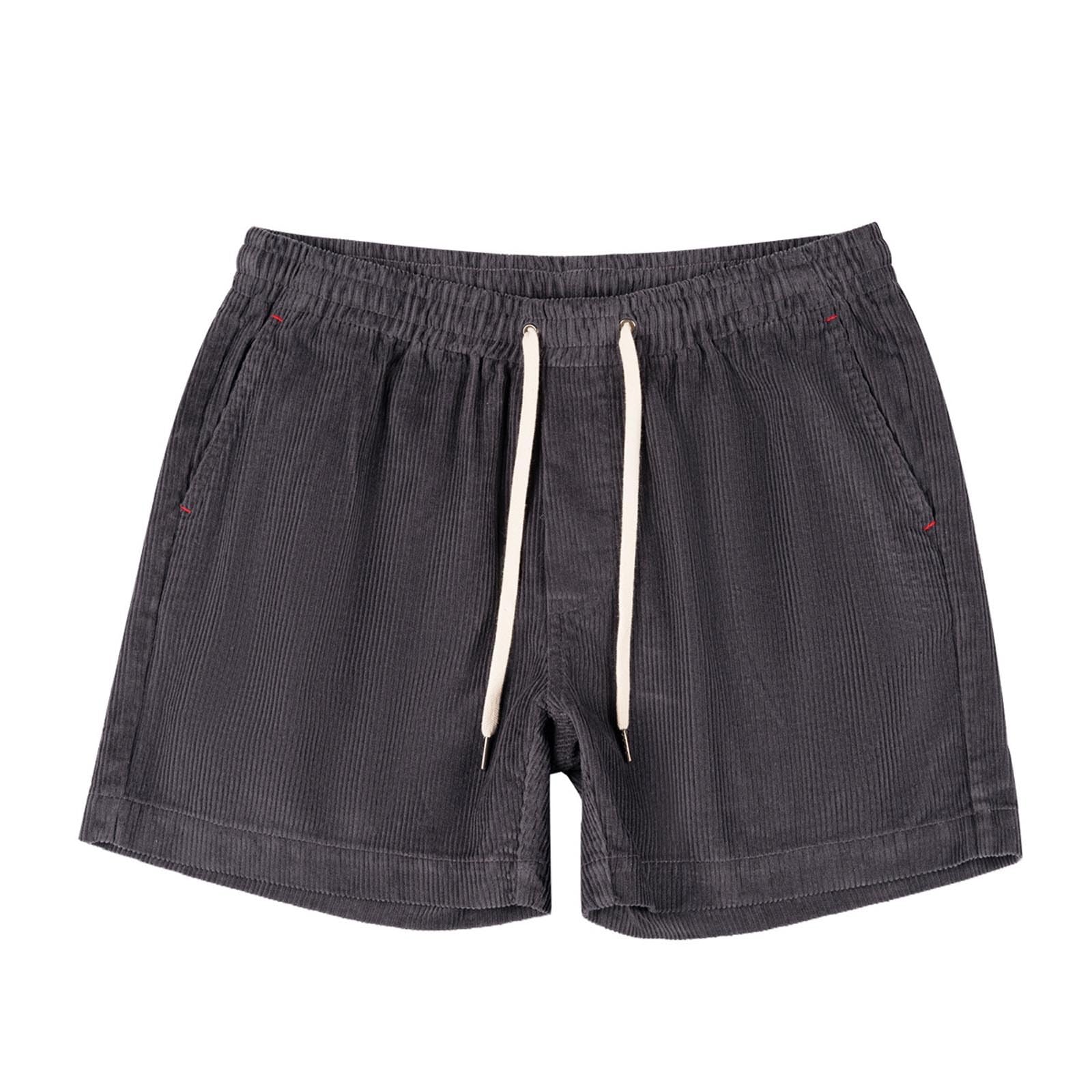 Pantalones Cortos Hombre,Pantalon Corto Hombre de Pana de Cintura Elástica con Cordón Sueltos Cómodo Pantalón Cortos Deportivos Pierna Recto Casual Pantalones de Casa Ligero Jogging Pants