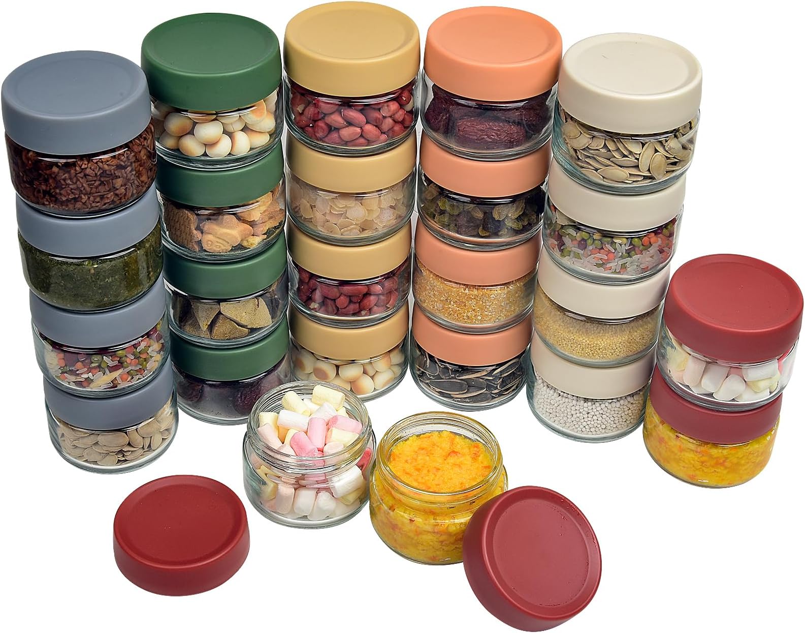 DIMBRAH Baby Food Storage Containers 24pcs, 4oz Reusable