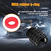 Vista 3 de 4 piezas de tapas de vástago de válvula de neumático, cubiertas de vástago de válvula de aire de neumático impermeables con anillo de goma, cubierta