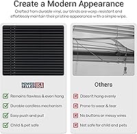 Vista 6 de PowerSellerUSA Persianas de vinilo sin cordón de 1 pulgada para oscurecer la habitación, 64 pulgadas de largo x 32 pulgadas de ancho, modo