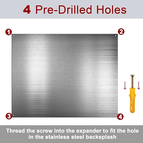 Miniatura 9 de Panel de pared reversible de acero inoxidable detrás de la estufa, panel de metal para salpicaduras de acero inoxidable, panel de pared para cocina,