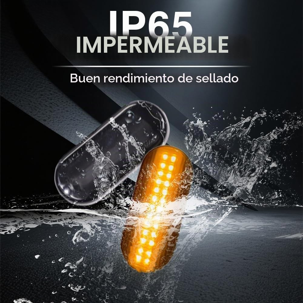 Dinámicos LED intermitentes laterales para Bora Golf 3 4 Passat 3BG Polo SB6 Sharan Vento (negro)