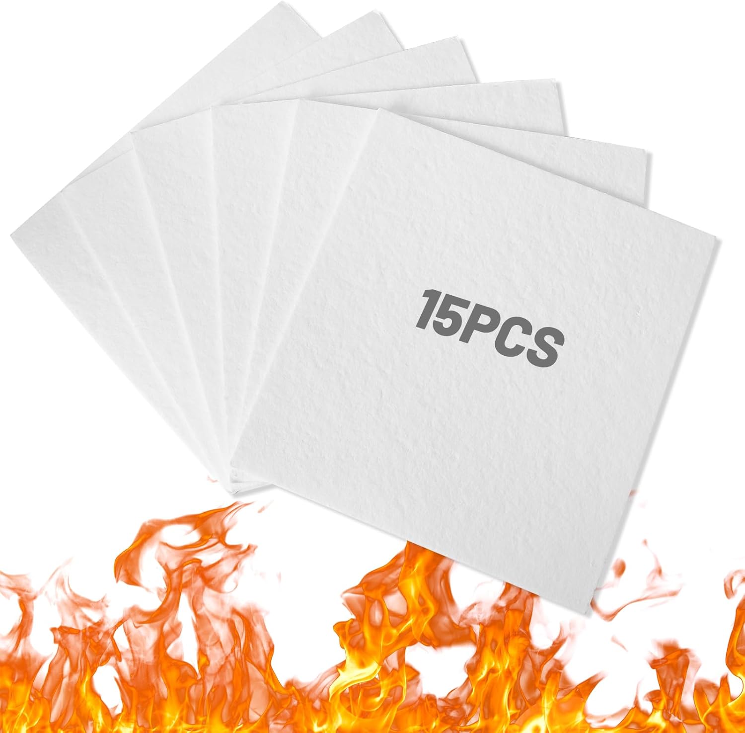 UCandy 10 Pack Ceramic Fiber Paper, 11" x 12" x 1/8" High Temperature Ceramic Fiber Rectangle Papers White Insulation Gasket Paper for Stove Furnace Fireplace