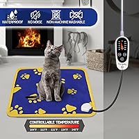 Vista 8 de PUPPY LOVE Almohadilla térmica para mascotas, alfombrilla térmica impermeable para perros y gatos con temporizador de 5 niveles y temperatura