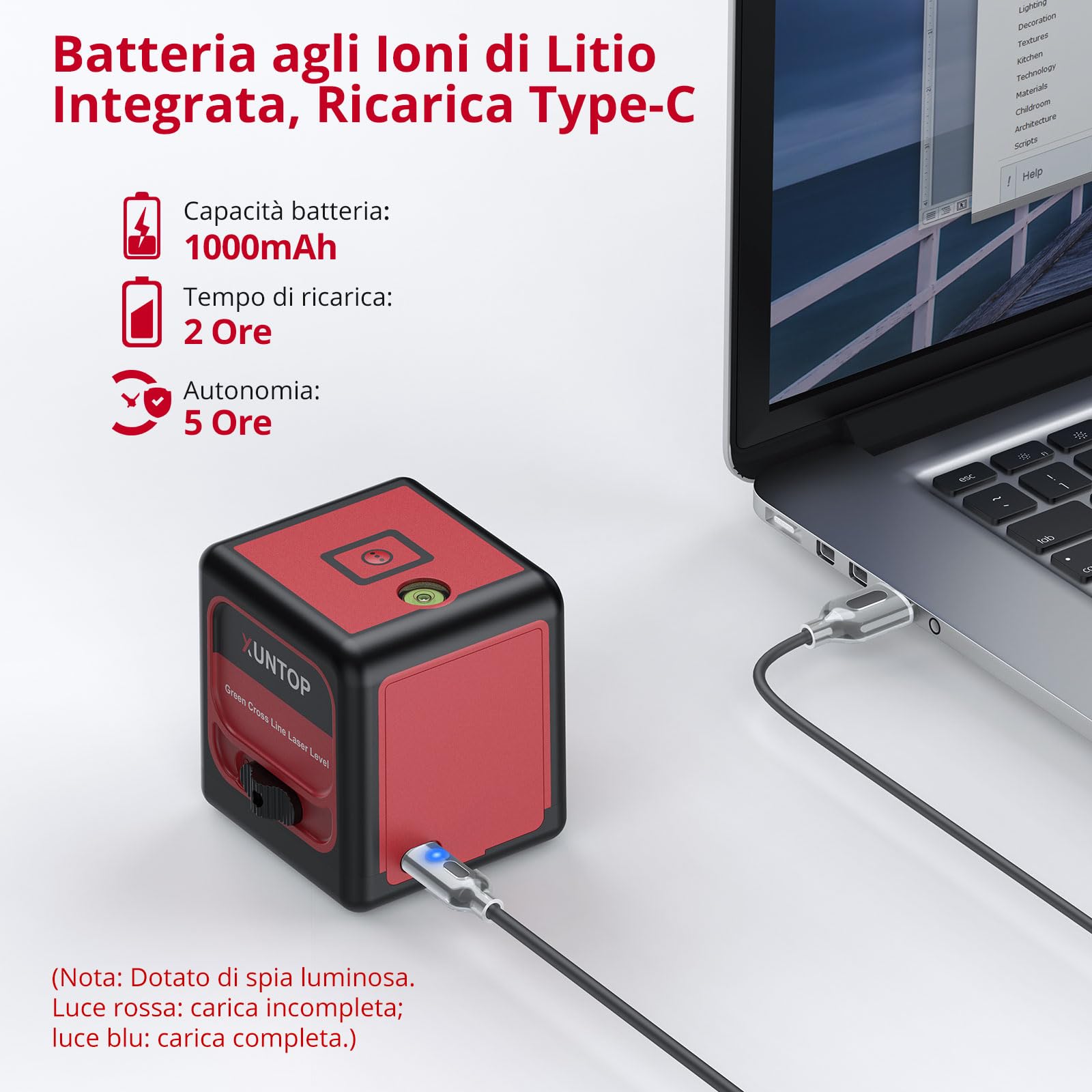 Livella Laser Multifunzionale A Luce Verde A 16 Linee, Autolivellante A 3 Batteria Ricaricabile Strumento Di Livellamento Omnidirezionale Adesivi Per Pavimenti E Pareti 87901948 - 5