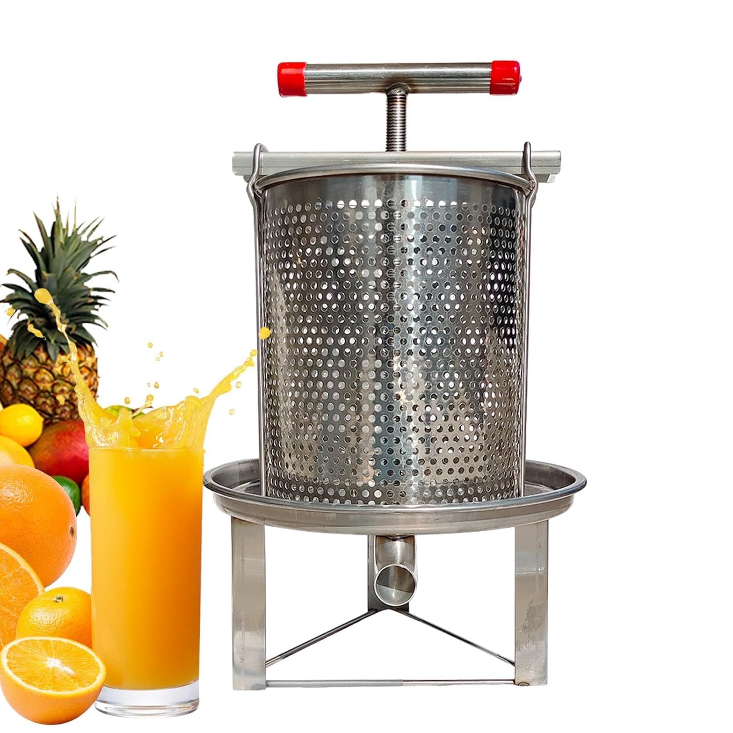 Manual Honey Press, Household Manual Mesh Press Extractor Machine, Stainless Steel Beekeeping Extraction, Extractor Beekeeping Tool, for Wine Honey and Juice Making