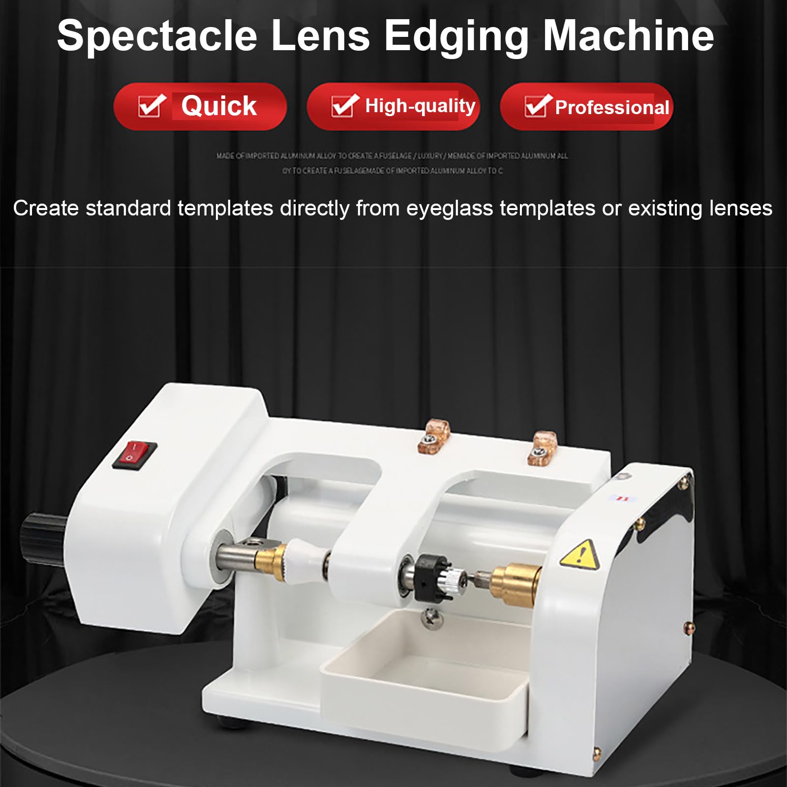 Máquina de bordes de lentes para optometría, incluye molienda áspera y funciones de corte rápido para un procesamiento eficiente de las lentes
