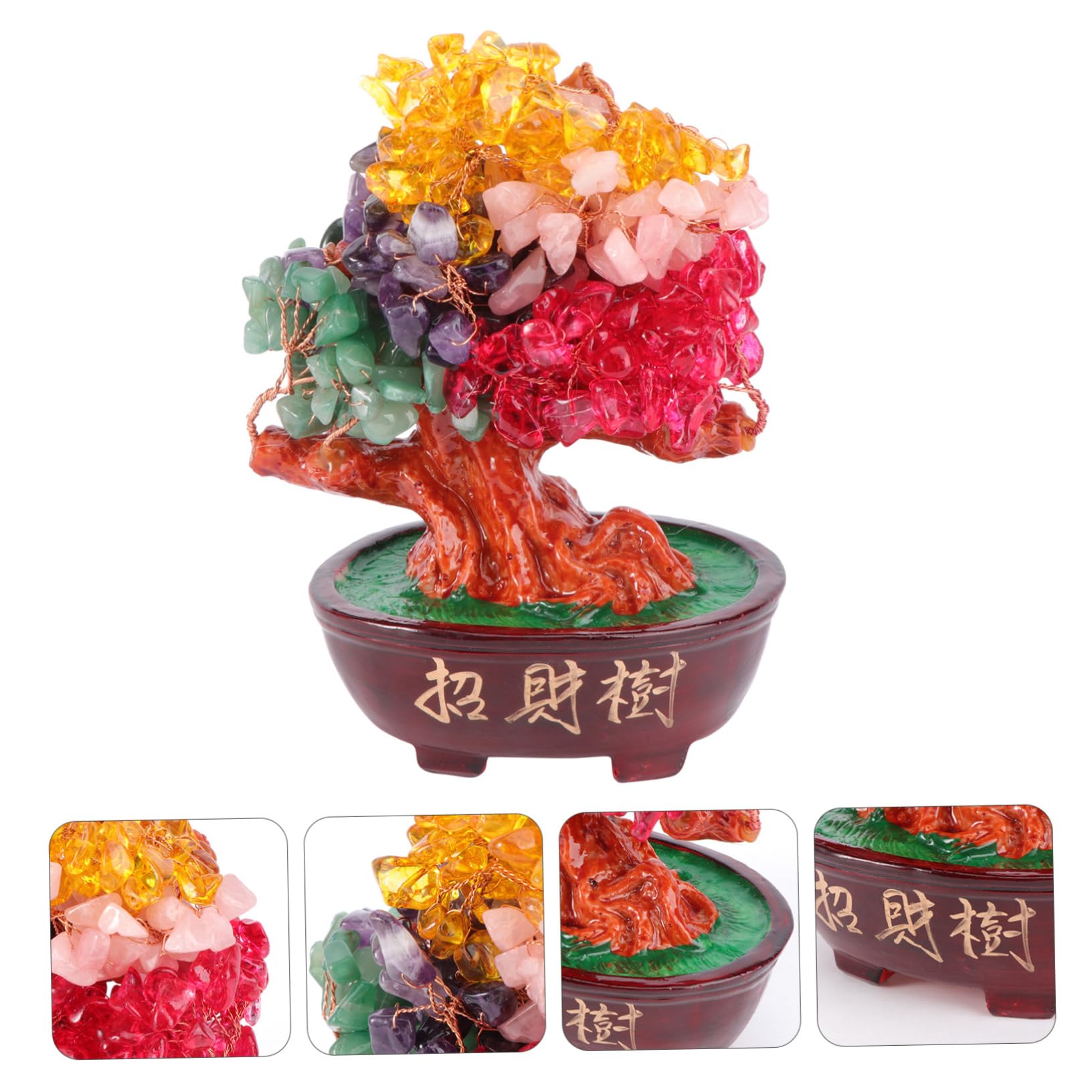 1stück Farbenfrohe Kristall Glücksbaum Tisch Ornament Deko Natürliche Kristall Bonsai Glücksbaum Für Tischdeko Und Hochzeitsfeier Zufällige Farbvarianten
