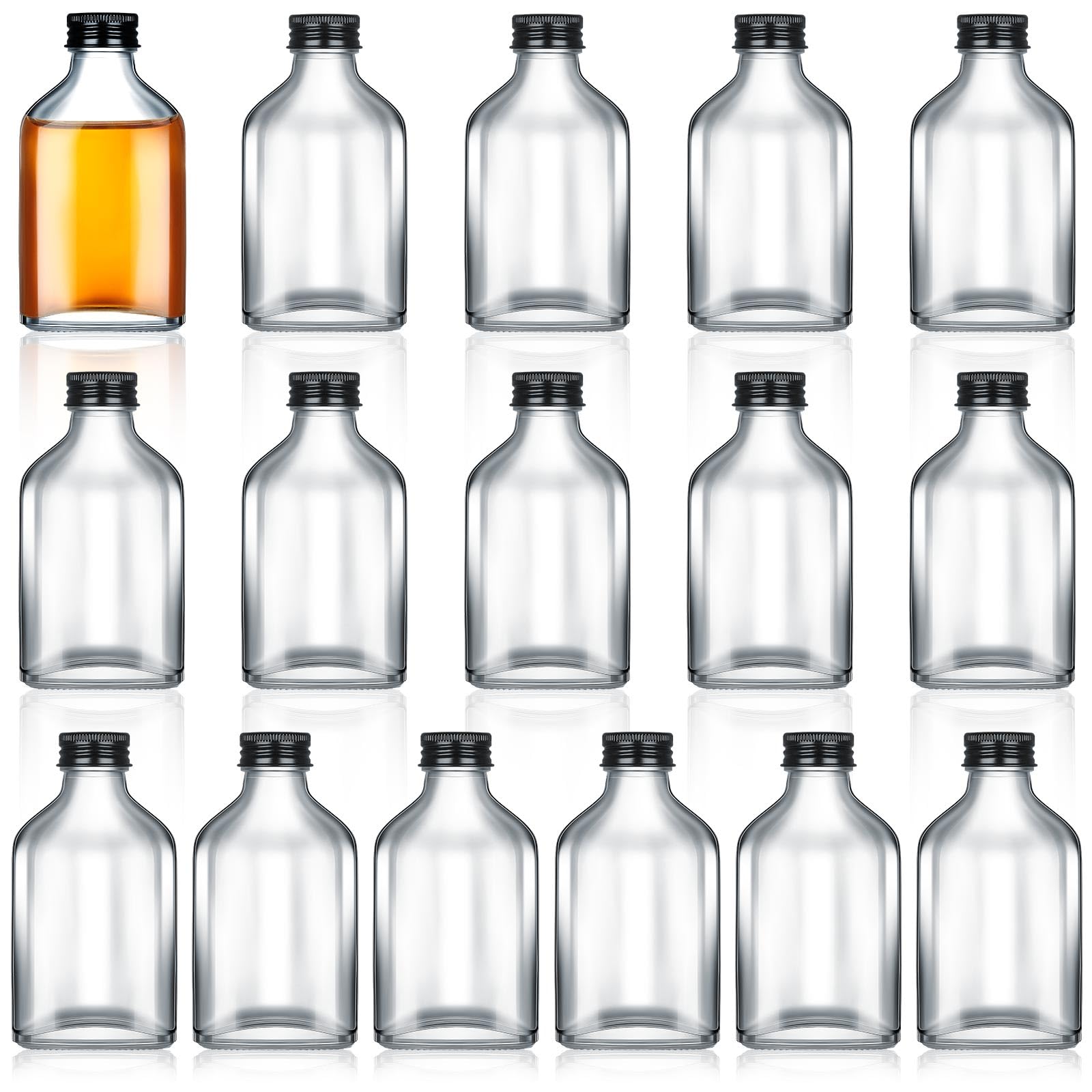 Patelai 48 Pcs Mini Glass Bottles Bulk With Caps Clear Flask Liquor Bottles Empty Alcohol Shot Bottling DIY Groomsmen Bridesmaids Valentine Wedding Gift For Vodka Beverages Whiskey Oil (100 Ml/ 3.4oz 11 thumbnail image
