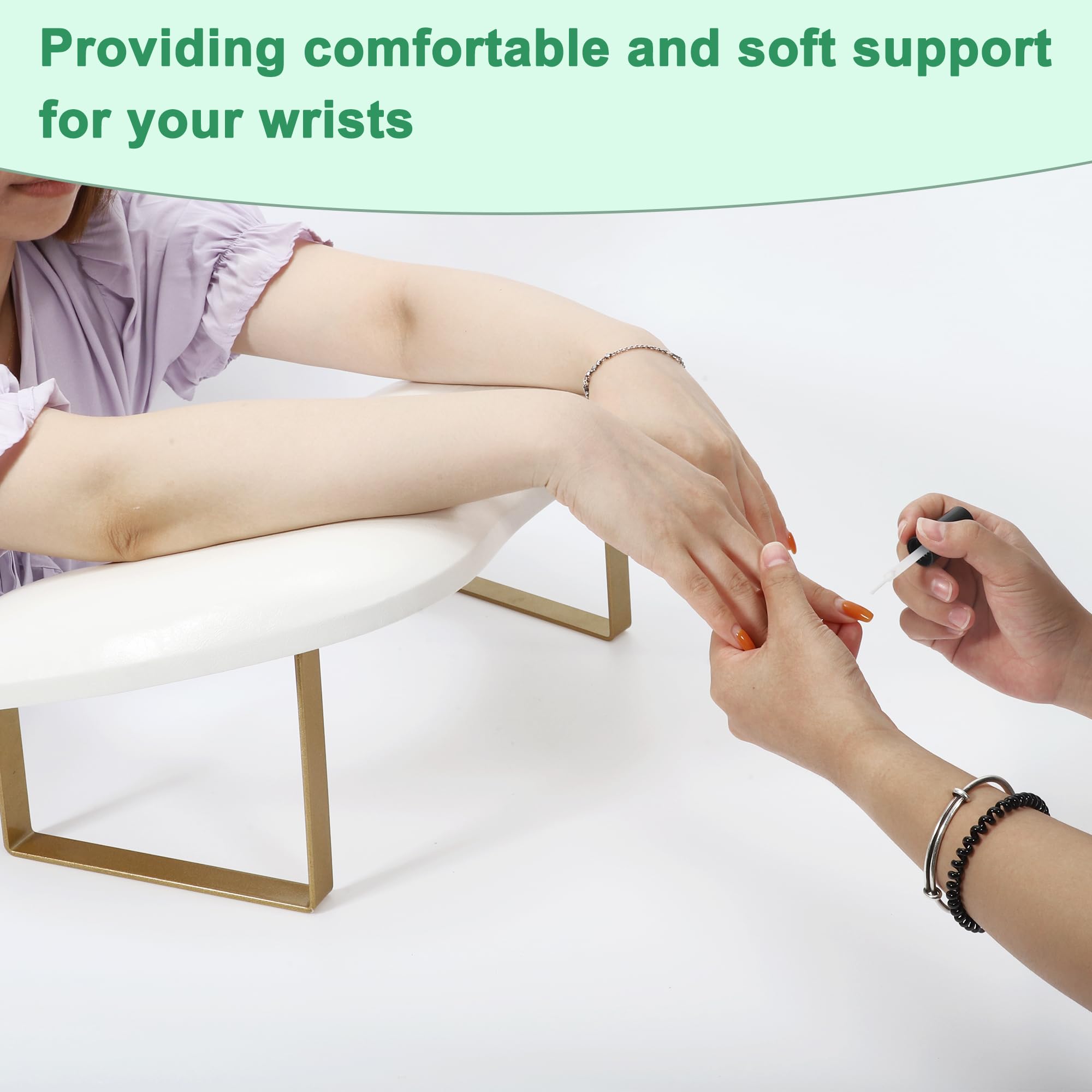 VOCOSTE Arm Rest for Nails Tech U Shaped Nail Hand Rest, White - Image 2