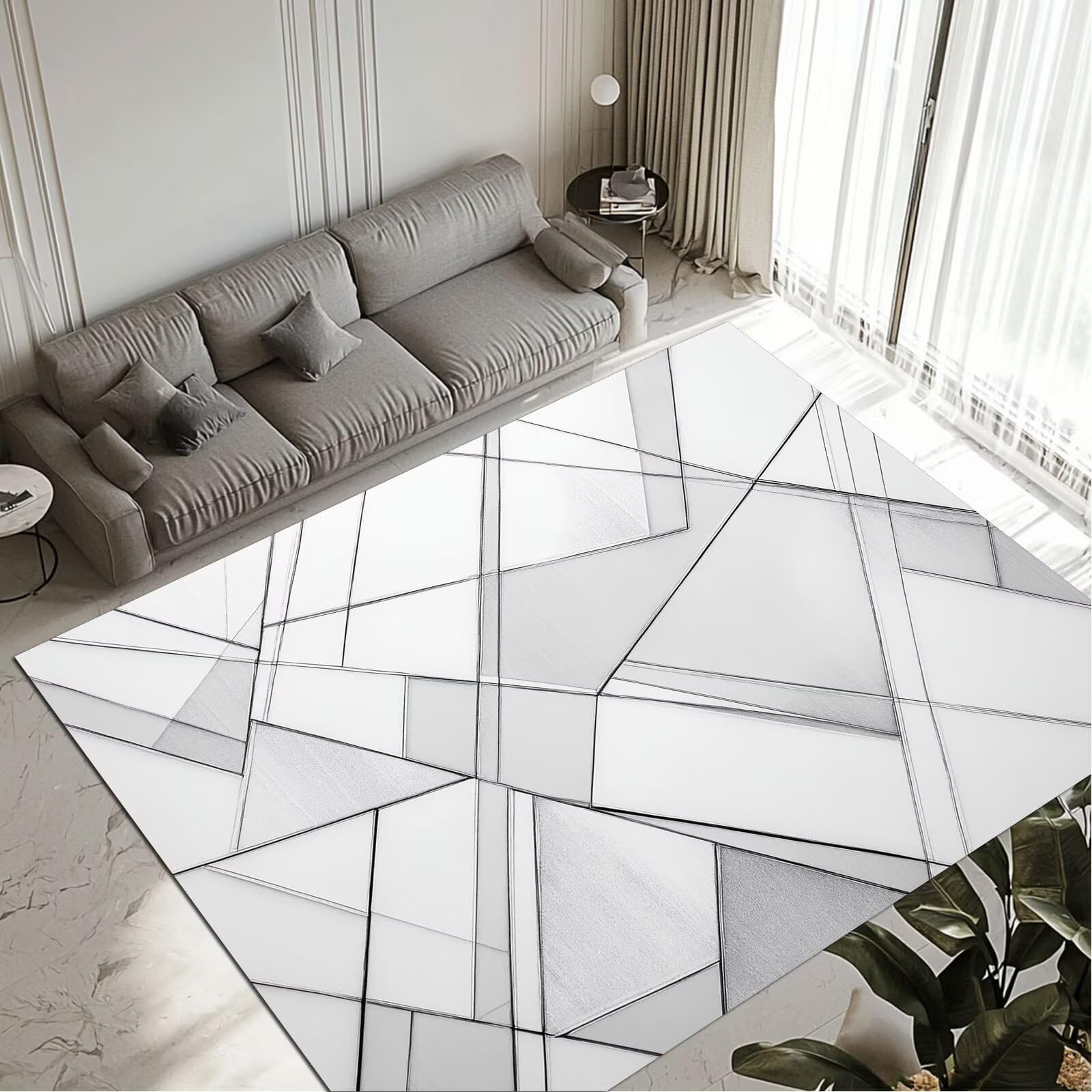Tapis de salon 140x200cm lavable Line pour chambre adulte