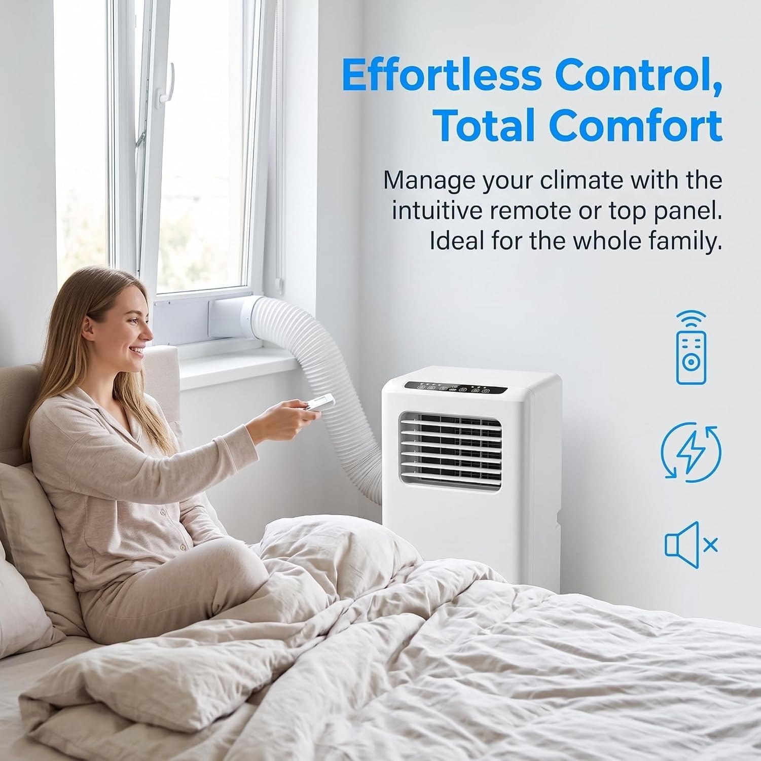 Condizionatore Portatile 5000 BTU Raffreddamento Efficiente, unità Climatizzatore Free Standing con Timer Sleep, Funzione Deumidificatore e Kit Tubo Finestra a, Style 5, 8000 BTU