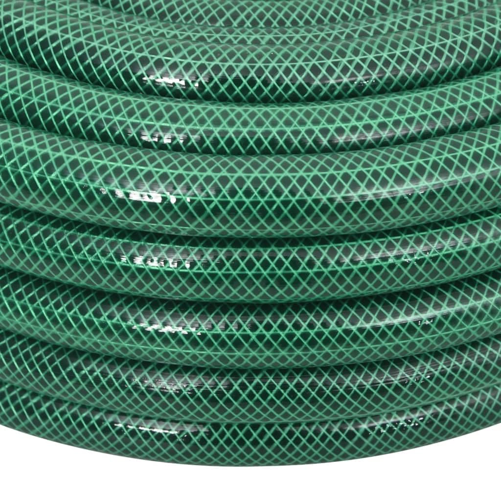vidaXL Gartenschlauch, Wasserschlauch mit Armaturen-Set, Flexibel Schlauch mit Sprühdüse Schnellkupplung, Bewässerungsschlauch, Grün 0,75" 50m PVC