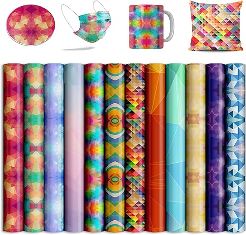 Miniatura 5 de Hojas de transferencia a cuadros, 10 piezas de 12 x 12 pulgadas, patrón de búfalo de Navidad, Halloween, papel de sublimación de transferencia de