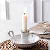 Portavelas de cerámica, soporte para velas de hechizo, velas cónicas e incienso, decoración para Halloween, Navidad, comedor y hogar 1