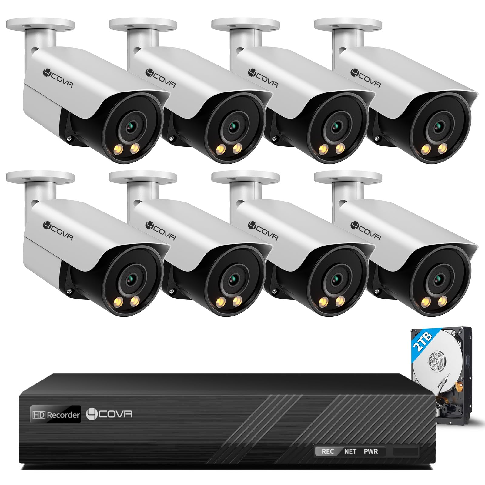 値下げ中 NVR 防犯IPカメラ録画機 最大8台4K・PoE対応 Amazon.co.jp: 4COVR 防犯カメラ PoE給電 有線 バレット型 800万画素8