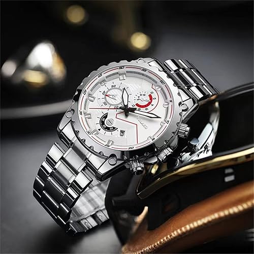 Miniatura 5 de CdyBox Reloj de pulsera de cuarzo de moda para hombre, reloj de pulsera de acero para hombre