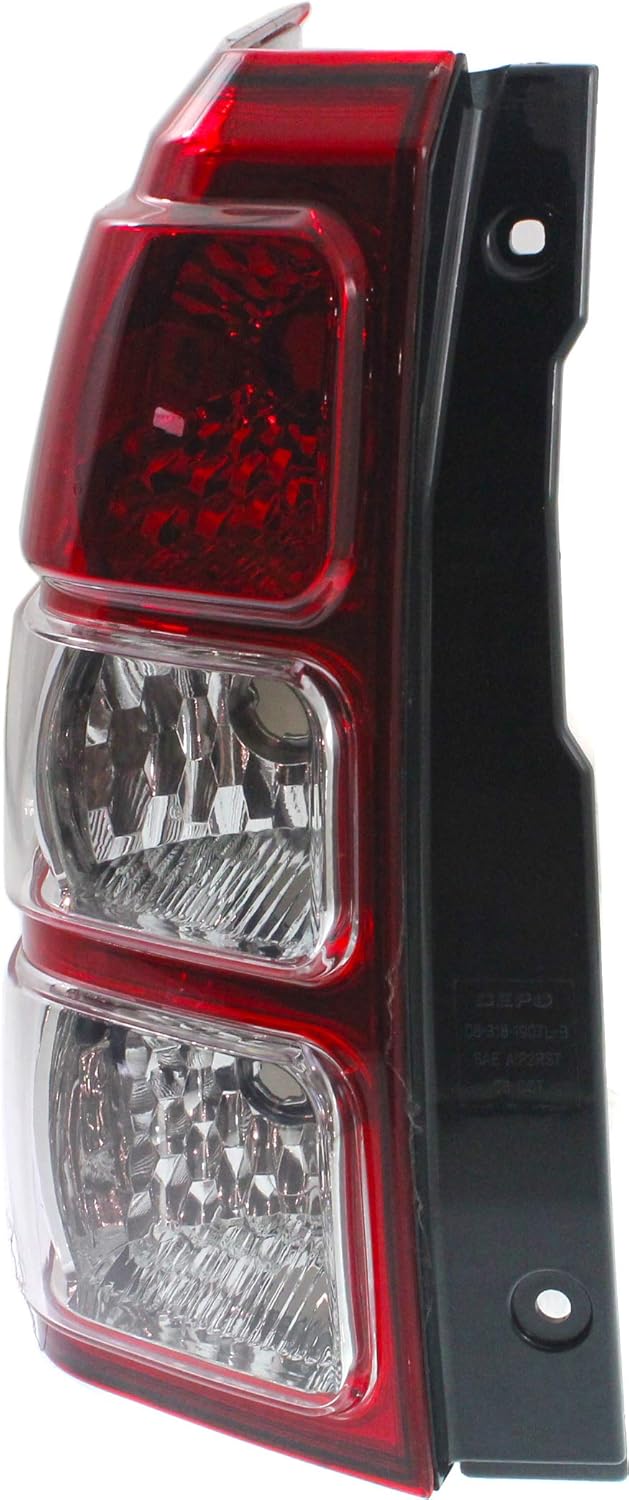 Evan-Fischer Tail Light Lens and Housing Compatible with 2006-2013 Suzuki Grand Vitara Driver Side