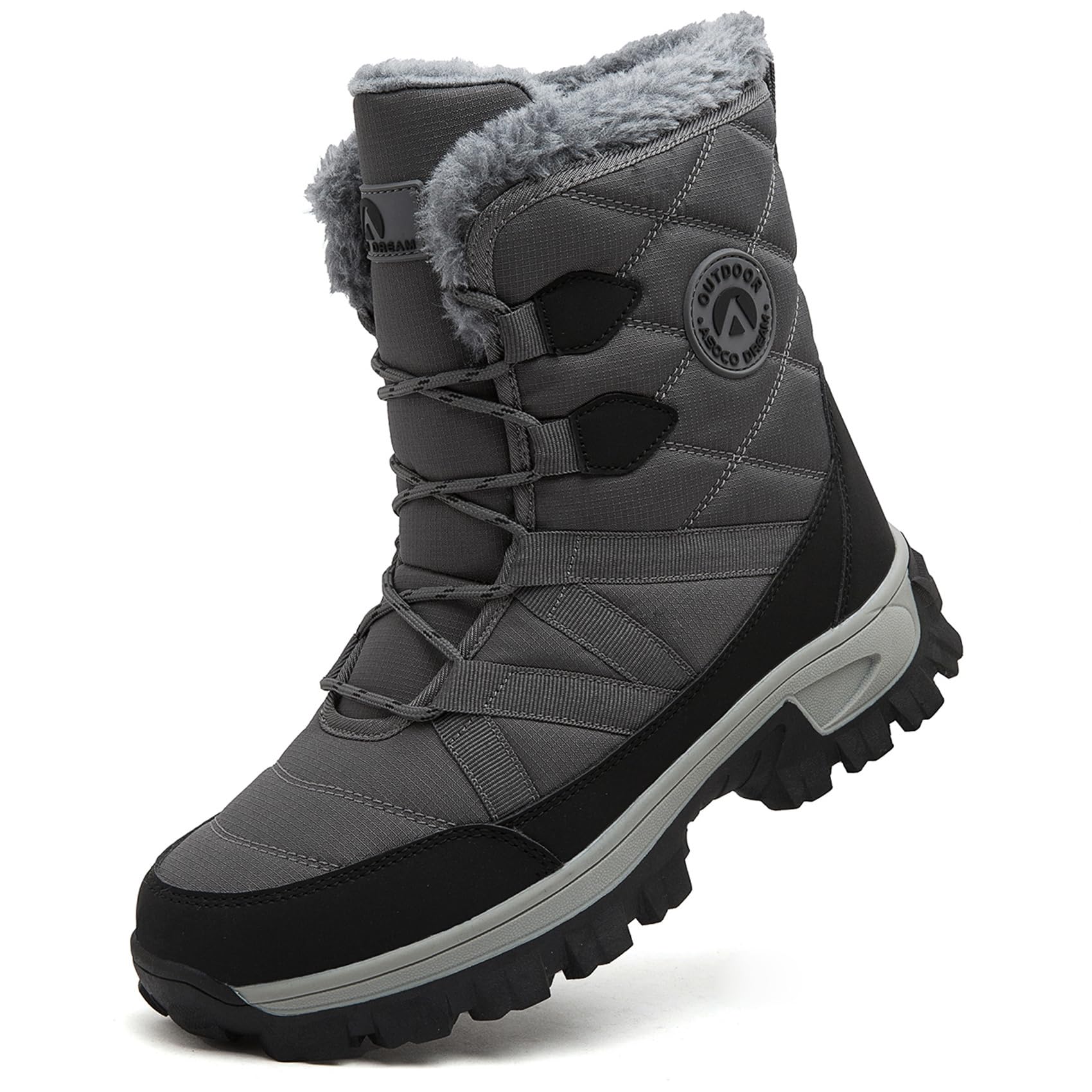 Botas de Nieve Hombre Impermeables Botines para Invierno Forro CálidoAntideslizante Botas de Senderismo