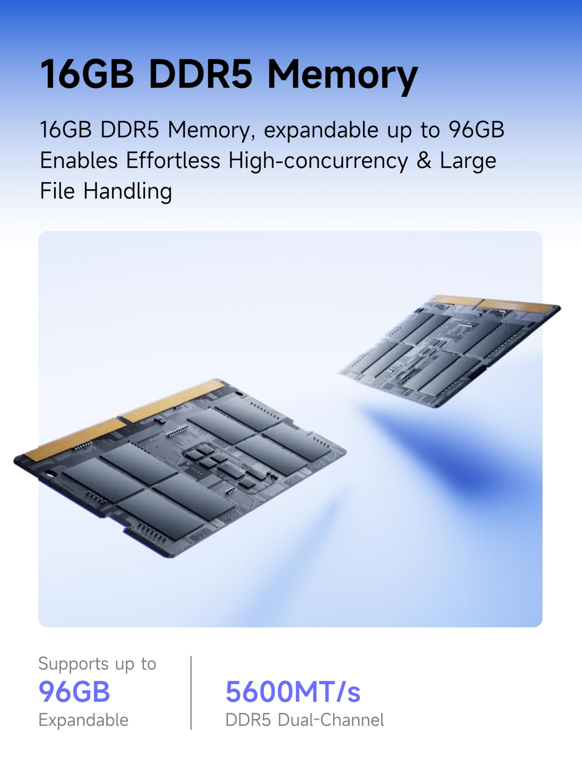 MINISFORUM N5 Air NAS de 5 bahías con hasta 174 GB de Almacenamiento, CPU AMD Ryzen 7 255 (8C/16T), Barebone, 16 GB de RAM, 1 x 10 GbE, 1 x 5 GbE, 2 x USB4 (8K), HDMI 8K, OCuLink, 3 Ranuras M.2