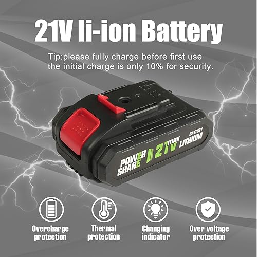 Miniatura 5 de BIG RED LL-01 Torin 21V Juego de taladro eléctrico inalámbrico portabrocas sin llave de 38", 2 velocidades variables, posición 25+1, taladro