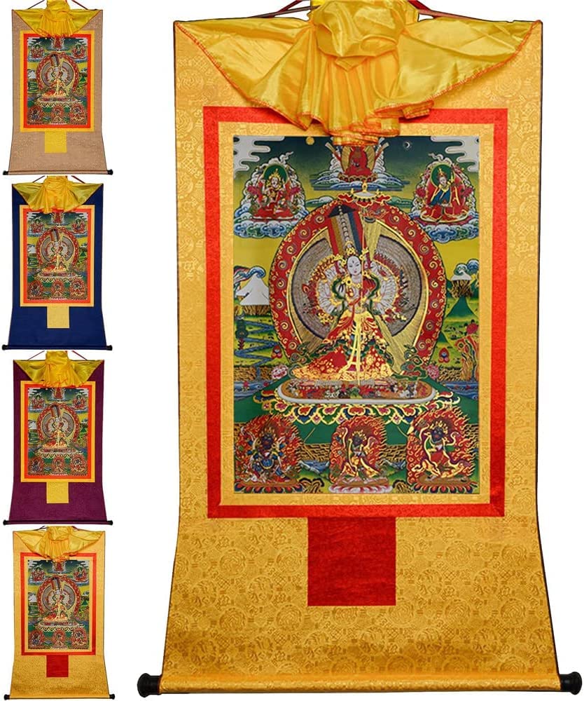 Usnisa Sitatapatra, buddhistischer Thangka-Brokat(Red,Small(35cm*27cm))
