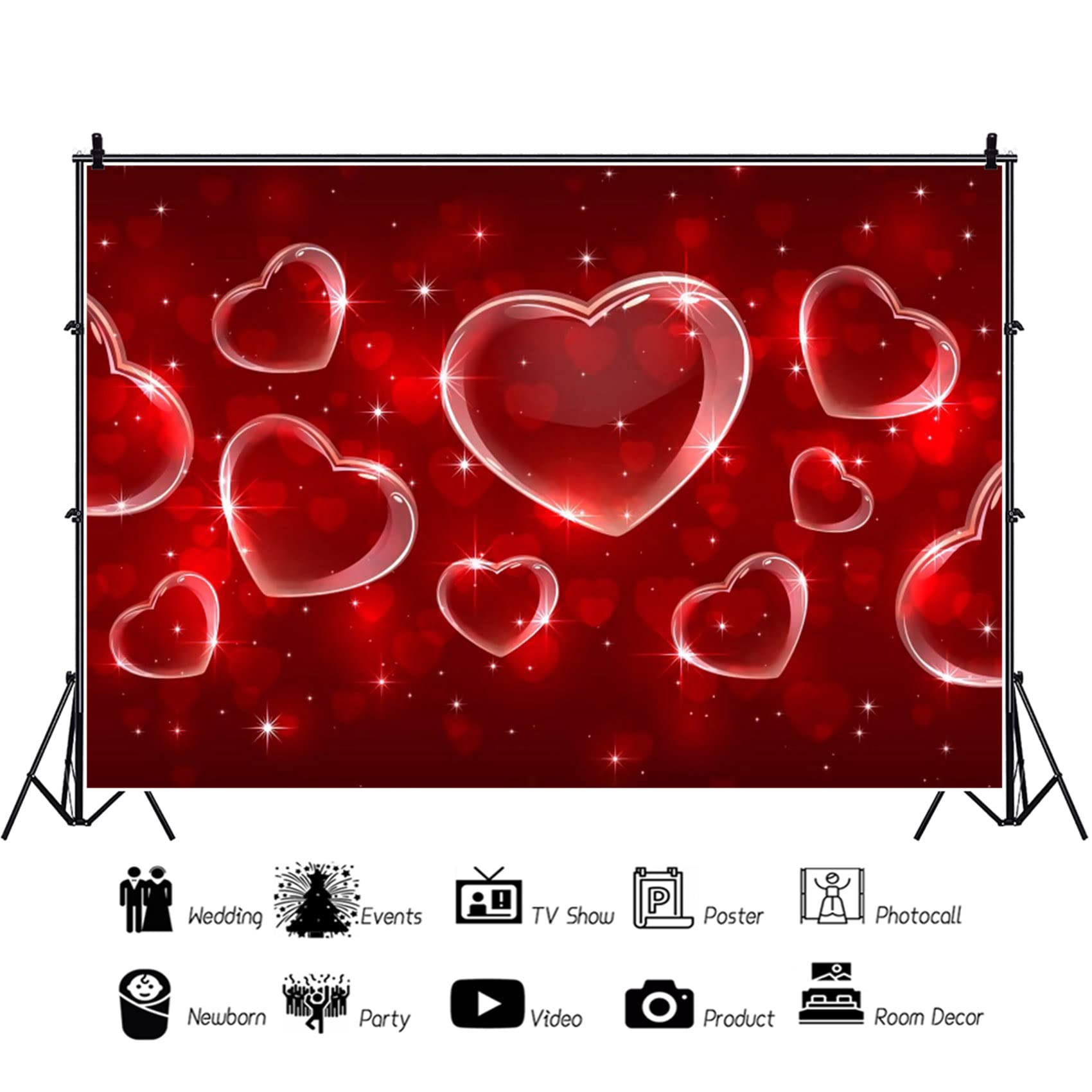 Amazon | Laeacco 7 x 5フィート ロマンチック バレンタインデー 背景