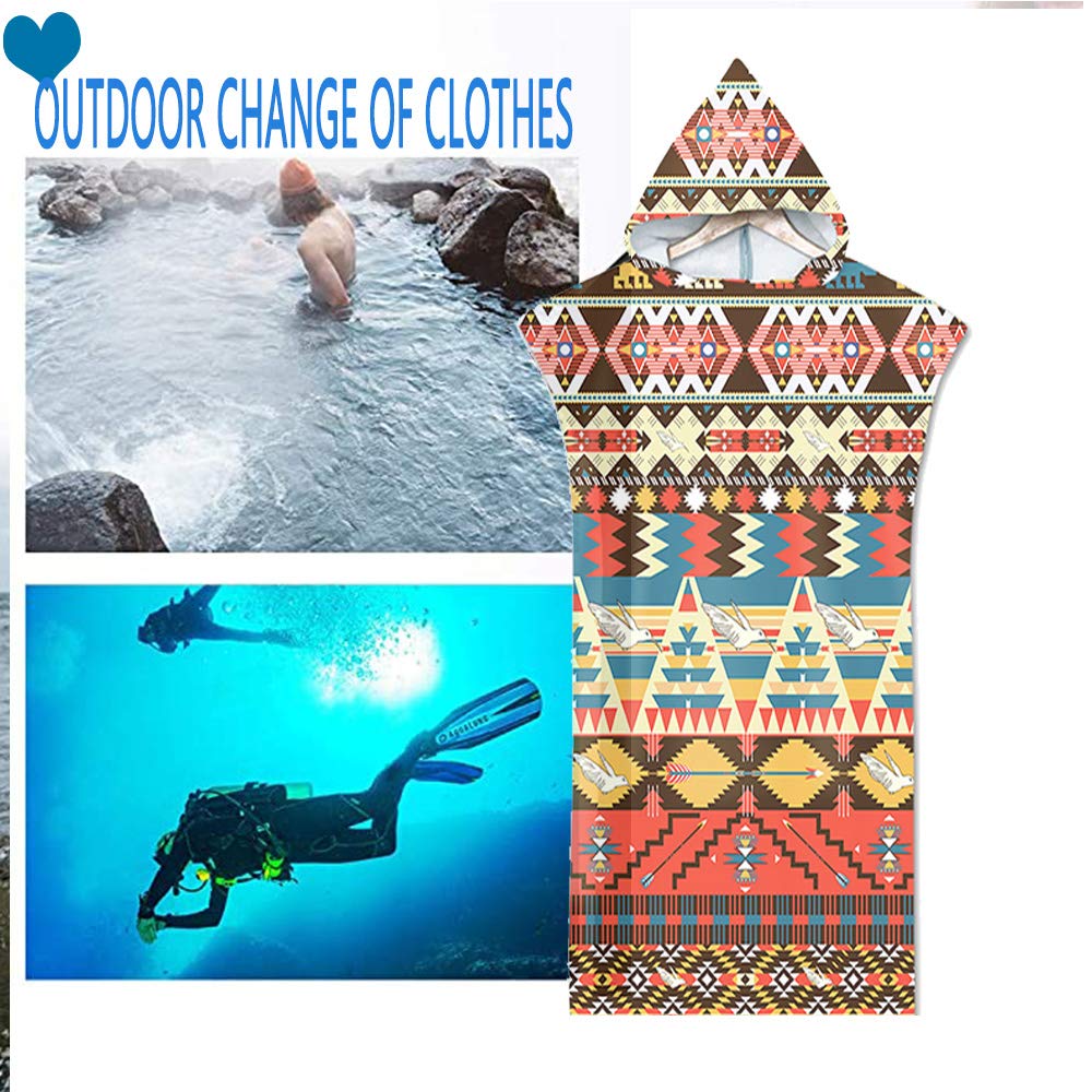 Surwin Adulto Unisex Bata Poncho, Toalla de Microfibra para Poncho de Surf con Capucha Bata de Baño Adultos de Secado rápido Manta de Buceo para Surf Natación (70 * 110cm,Azul Brillante)