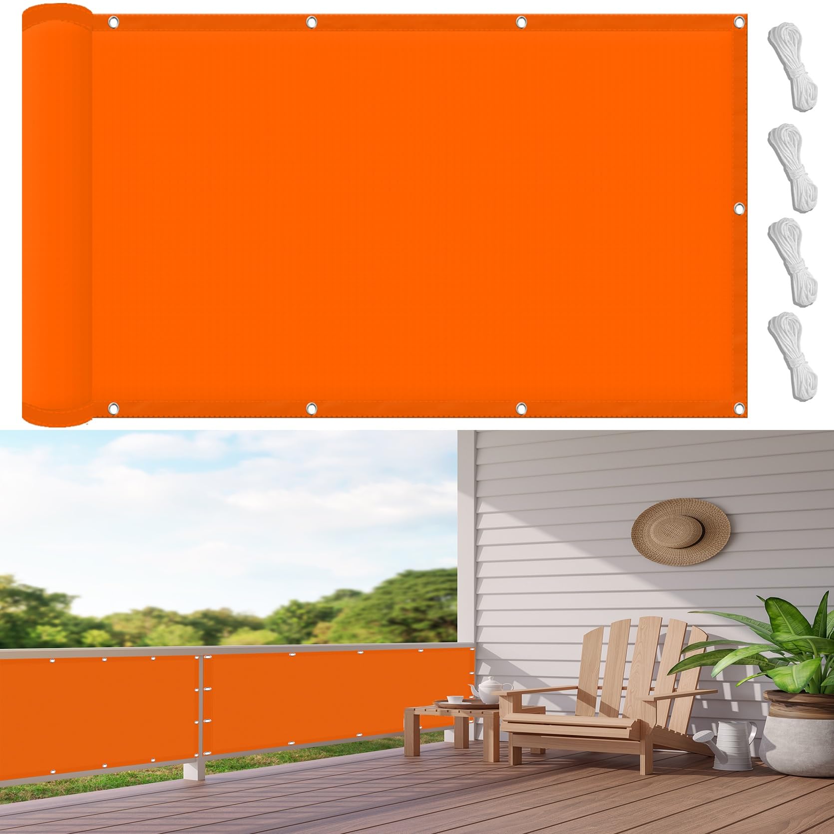 Sonnensegel Sonnenschutz inkl Befestigungsseile 1.8 x 2.4 m,(Nach Mass) Markisenstoff 98% Uv Schutz Wasserabweisend, Sonnensegel Schattentuch Sonnensegel Quadrat,Für Balkon Garten, Orange