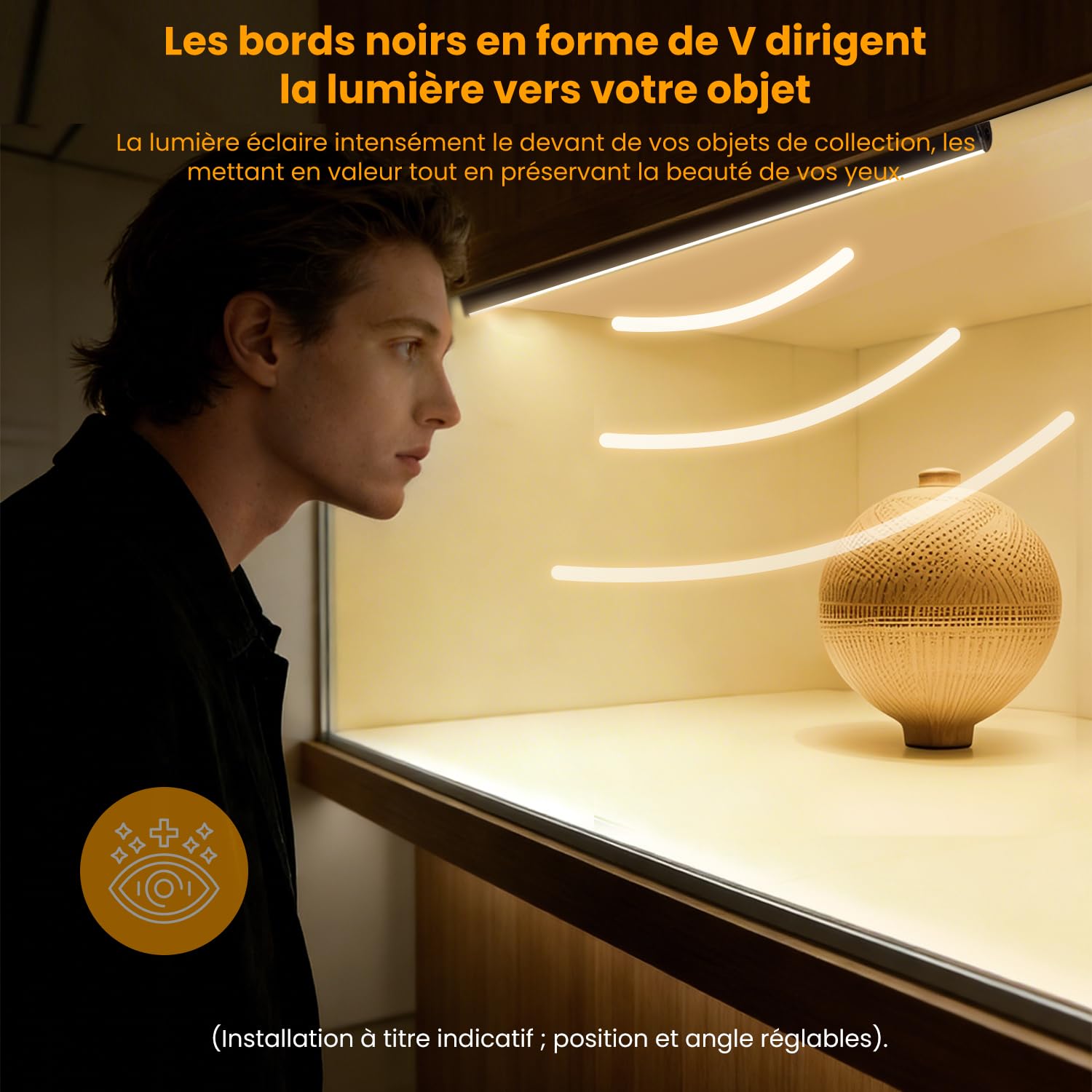 Noir Lumiere Cuisine Sous Meuble, en V Reglette LED Cuisine Compatible Alexa, WiFi Dimmable 2700K, pour Armoires de Cuisine, Vitrines et Placards Avec App, Télécommande, Mémoire (Lot 4*30cm)