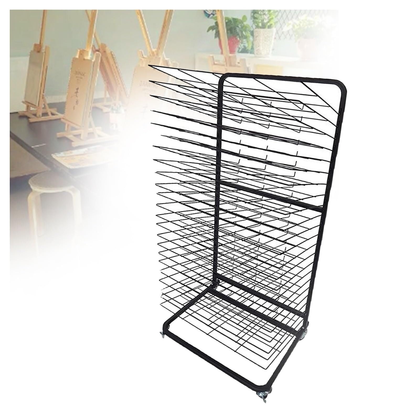 Aioneer Art Drying Rack With 23 Removable Shelves, Large Capacity For A2 4K Paper, Ideal For Schools, Classrooms, And Art Studios