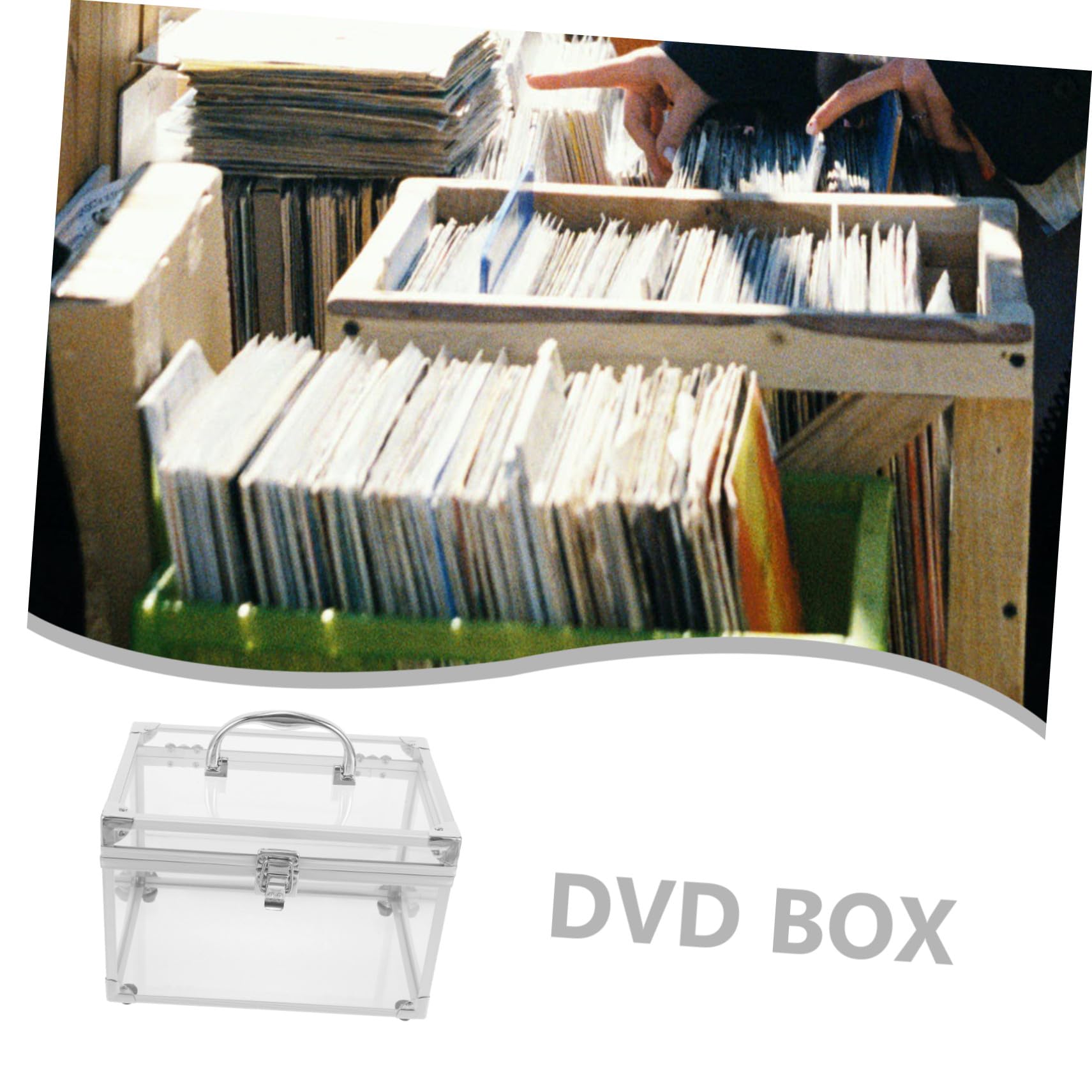 iplusmile Organizer per CD e Dvd in Acrilico Trasparente con Maniglia Custodia Resistente per Album e Porta Dischi Capacità Salvaspazio per e Viaggio
