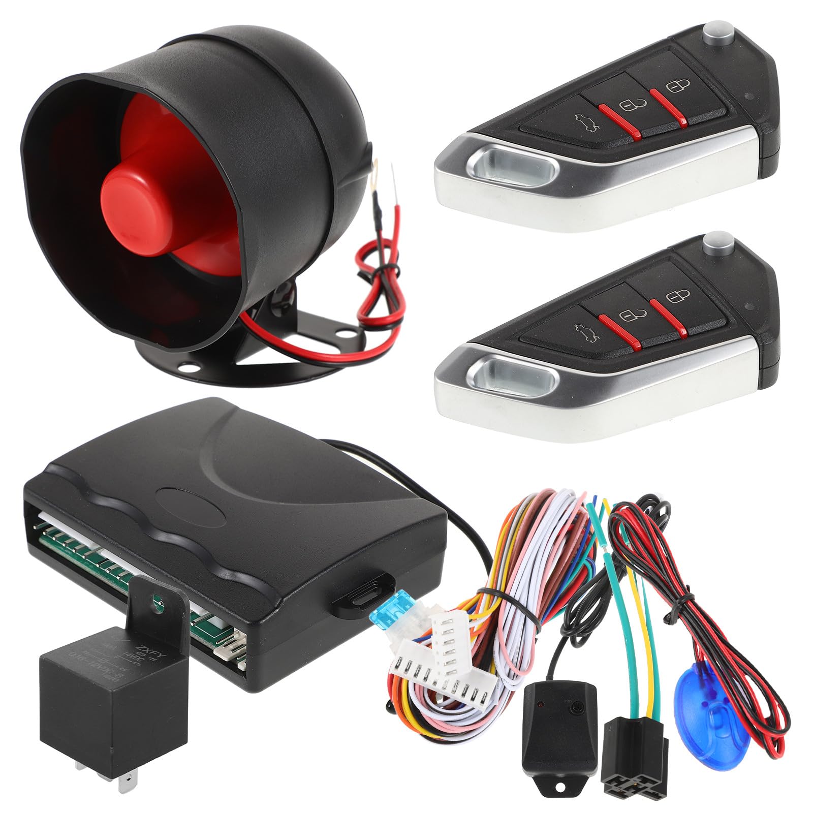 YARNOW Système de Verrouillage Centralisé Voiture Télécommande, Alarme Antivol, Plastique et Métal, Kit 1 Set pour Sécurité Renforcée du Véhicule