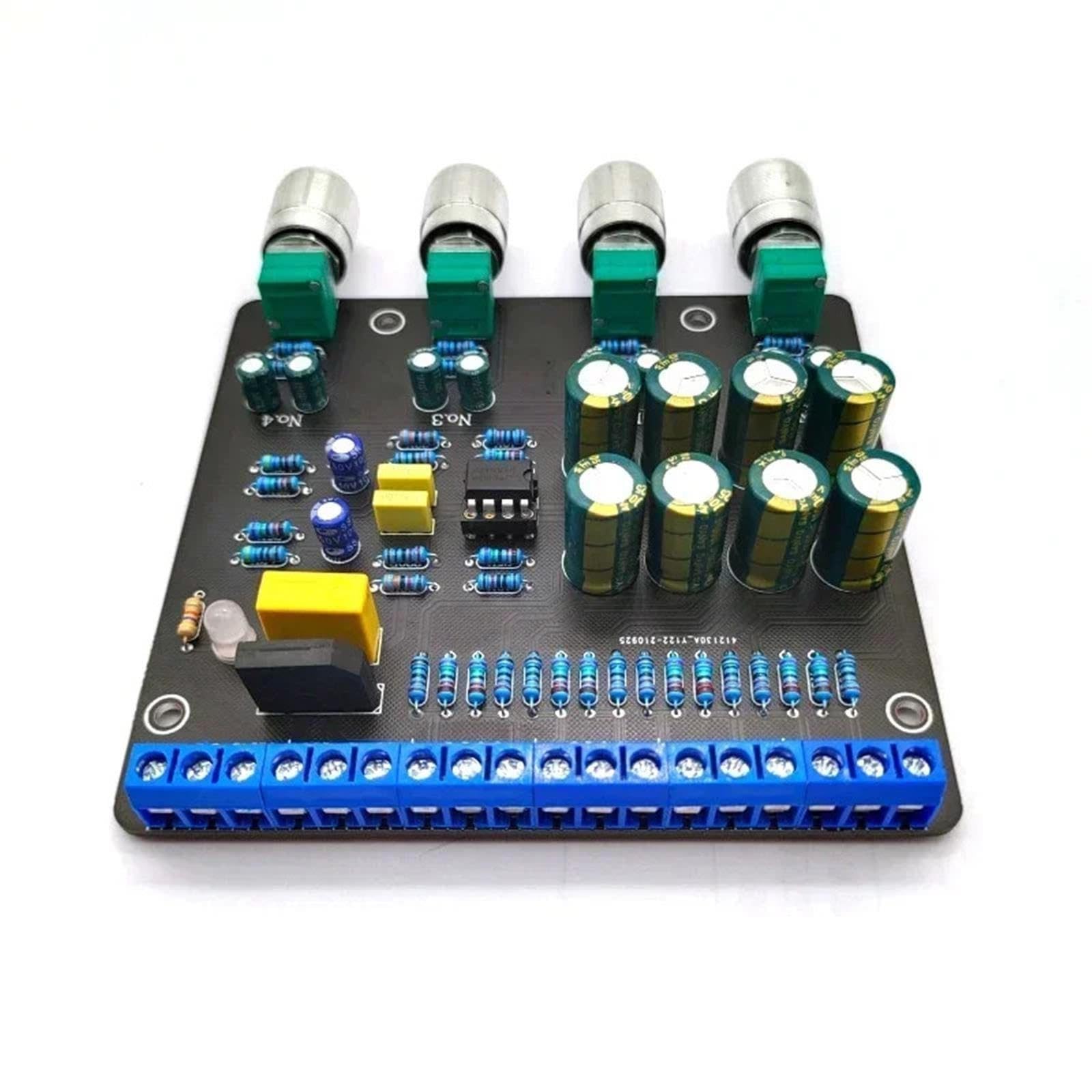 Splitter preamplificatore audio Hifi for NE5532 OP Amp 1 in 4 Out Amplificatore di potenza Home Music Mini Preamplificatore AC12V Doppia alimentazione