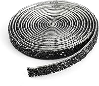 Vista 1 de Cintas de resina con diamantes de imitación de 3 yardas, cinta autoadhesiva de diamantes de imitación, tiras de cristal, rollo de resina