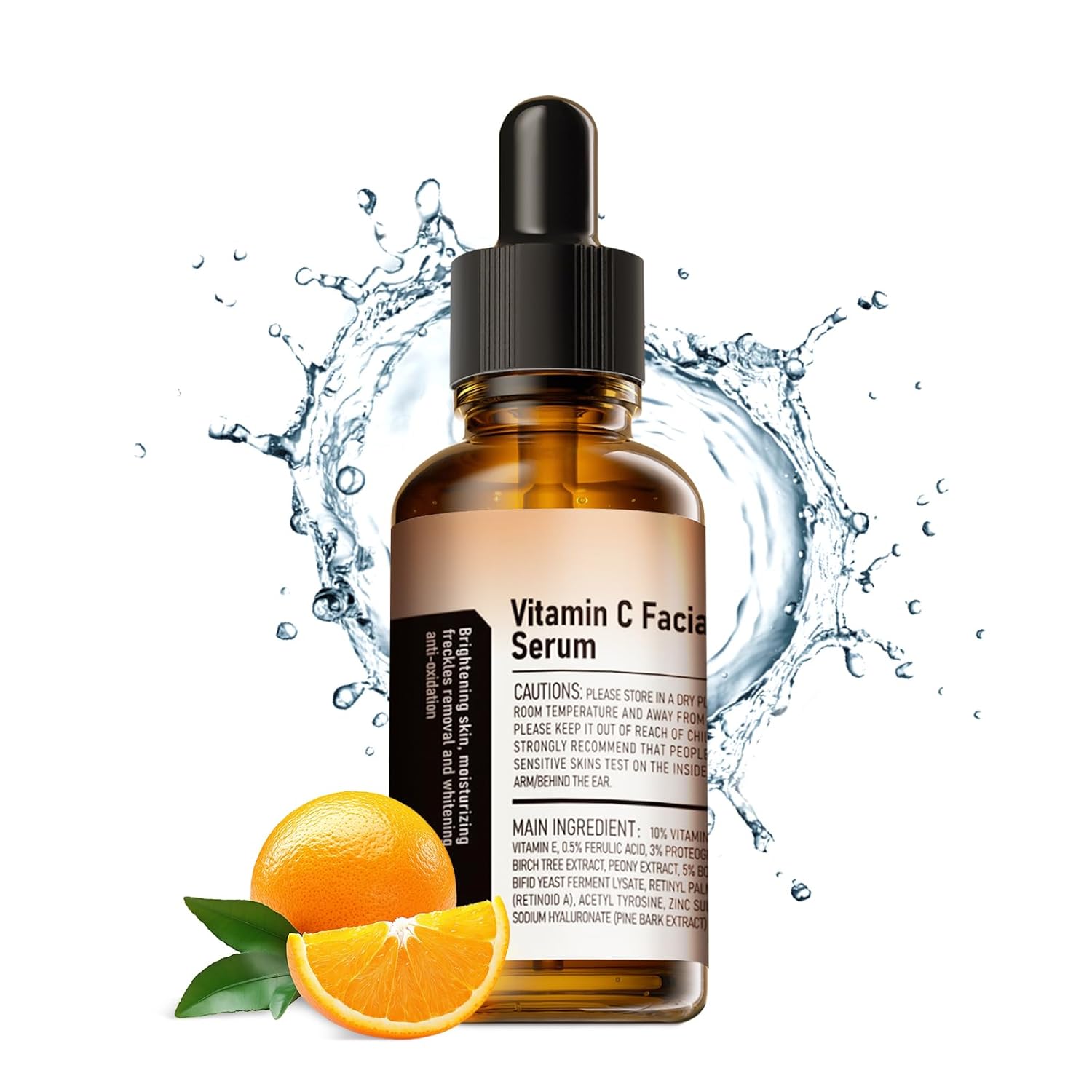 Vitamin C Face Serum with Vitamin C, Hyaluronic Acid, Vitamin E, Serum for Dullness, Balanced Complexion, Eye Area, Fine Lines & Wrinkles, 30ml/1.01oz